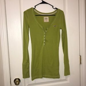 Hollister  green long sleeve shirt